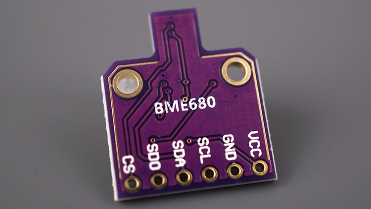 BME680 Gas sensor humidity barometric pressure ambient temperature gas air quality back