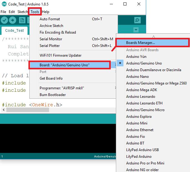 Installing ESP32 Add-on in Arduino IDE Windows, Mac OS X, Linux open boards manager