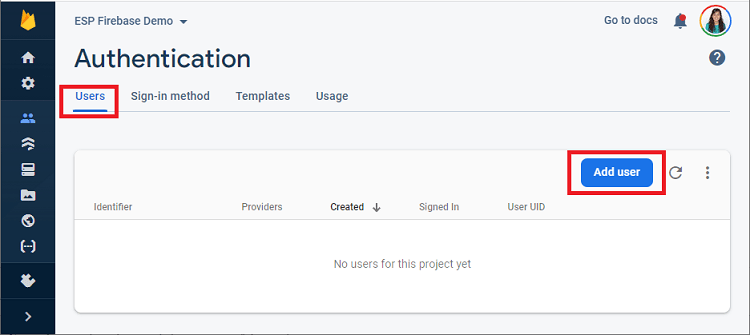 Firebase Authentication Add New User
