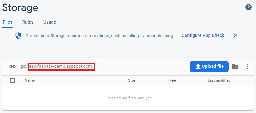 Firebase Storage Bucket ID